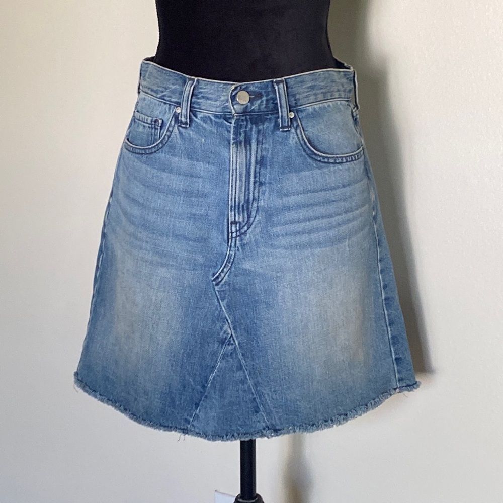 Gap 1969 High Rise Raw Edge Denim Skirt